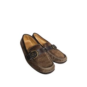 Coach Womens Emery Suede with Buckle Slip On Loafers Made in Italy Shoes Size 7B